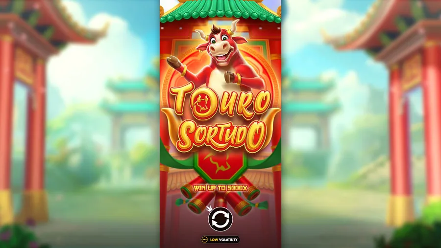 Touro Sortudo loading screen with the WIN UP TO 5000X line a